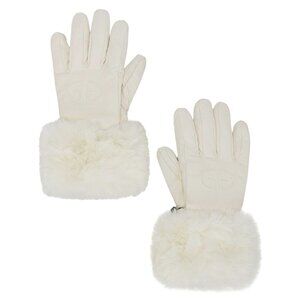 Goldbergh Lady Gloves in Cream Size 7 Womens Faux Fur Winter Skiing Gloves